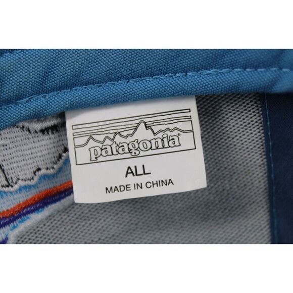 Patagonia Fitz Roy Trout Trucker Hat blue mesh snap back baseball cap - Picture 7 of 7